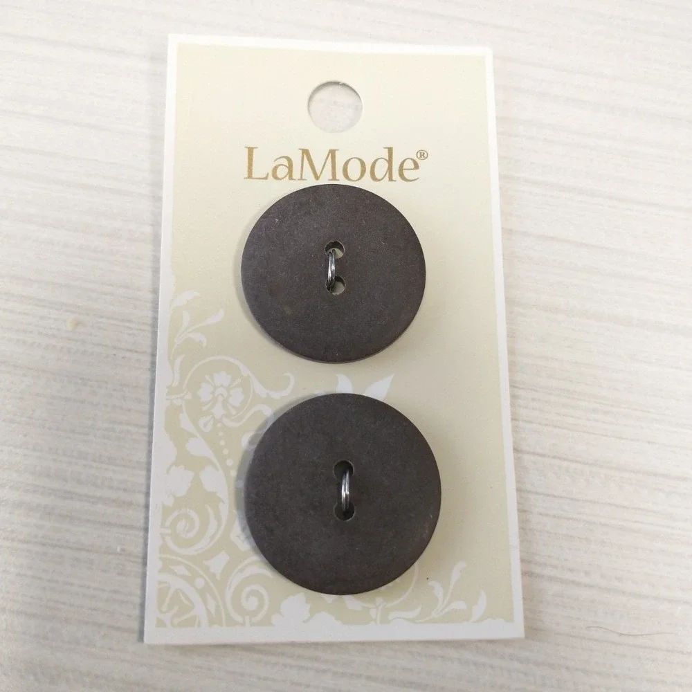 LaMode Muted Brown 1 Inch Buttons Lot Of 6 Blazer Sweater Suit Uniform 2 Hole